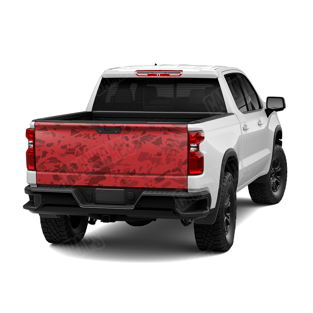Crystal Elite Red Camo Tailgate Vinyl Wrap