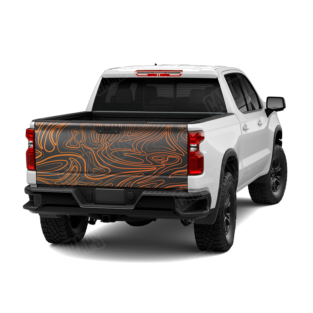 Damascus Orange Camo Tailgate Vinyl Wrap