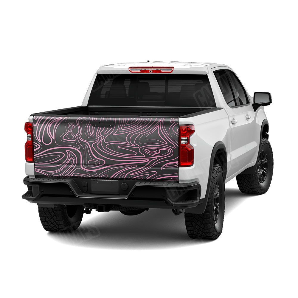 Damascus Pink Camo Tailgate Vinyl Wrap