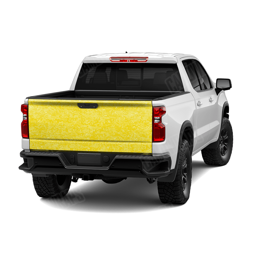 Digital Elite Yellow Camo Tailgate Vinyl Wrap