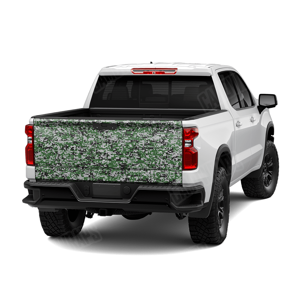 Digital Green Tiger Camo Tailgate Vinyl Wrap