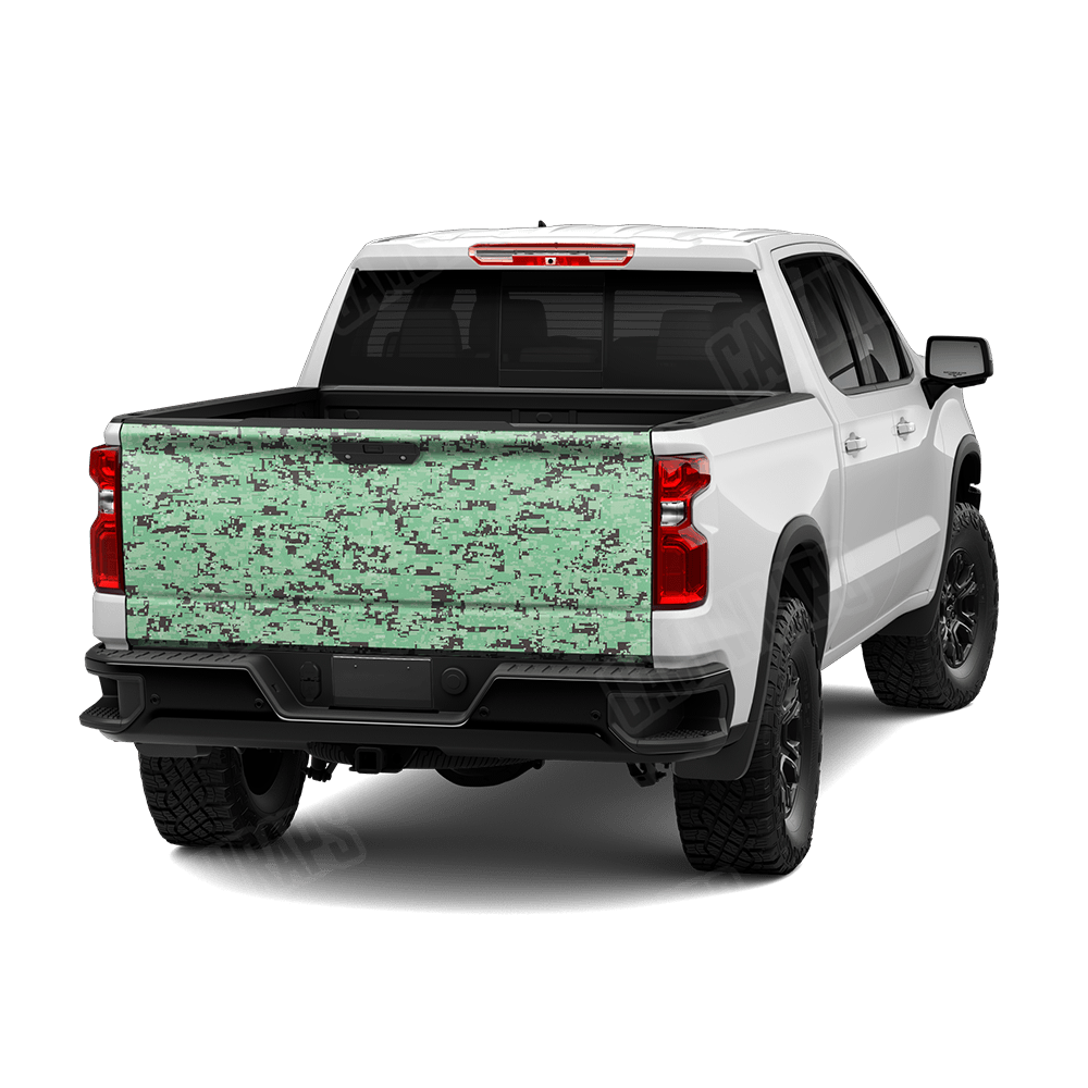 Digital Mint Chocolate Chip Camo Tailgate Vinyl Wrap