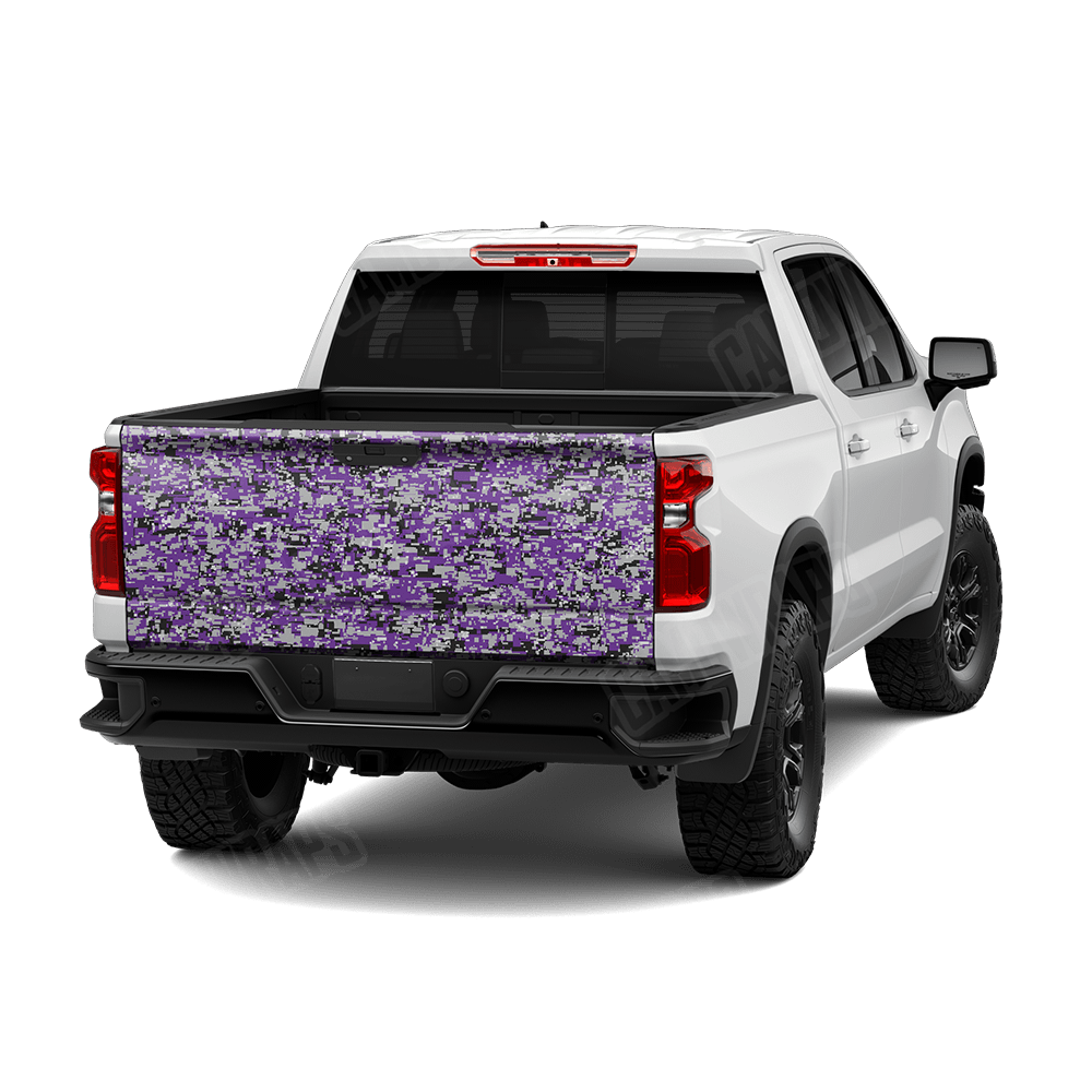 Digital Purple Tiger Camo Tailgate Vinyl Wrap