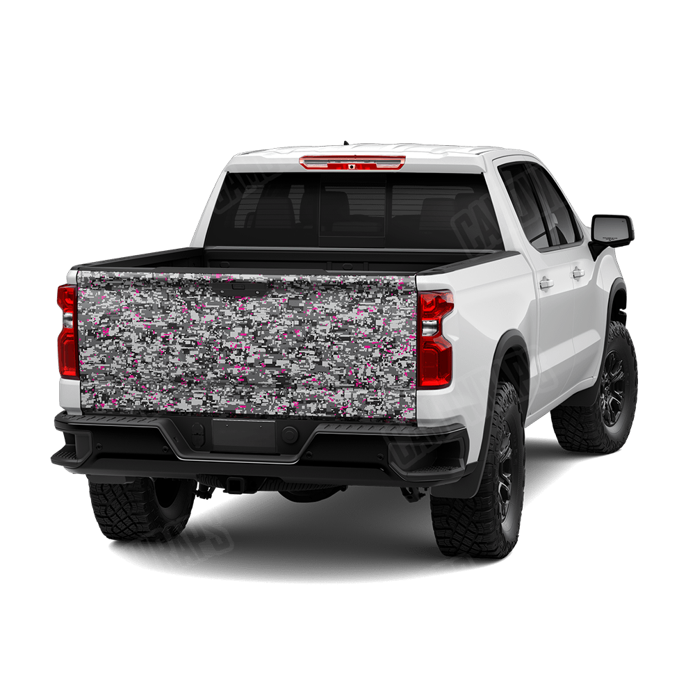 Digital Urban Magenta Camo Tailgate Vinyl Wrap