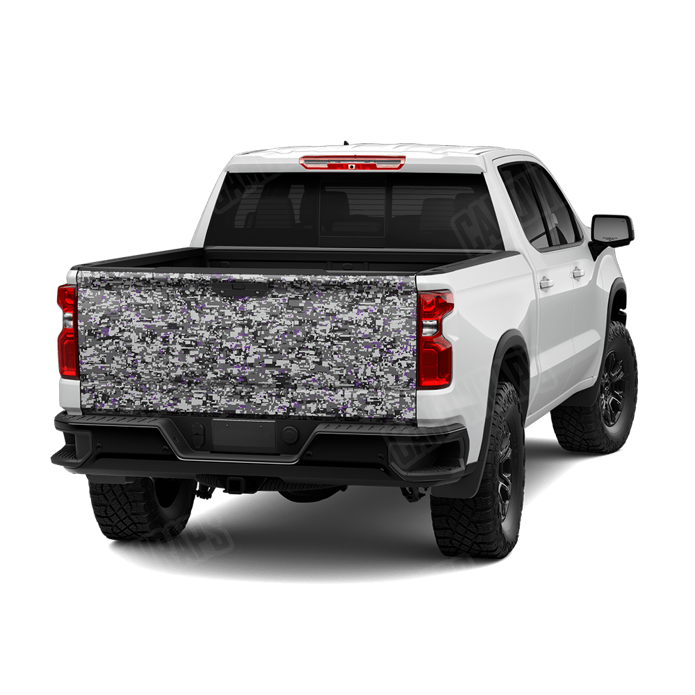 Digital Urban Purple Camo Tailgate Vinyl Wrap