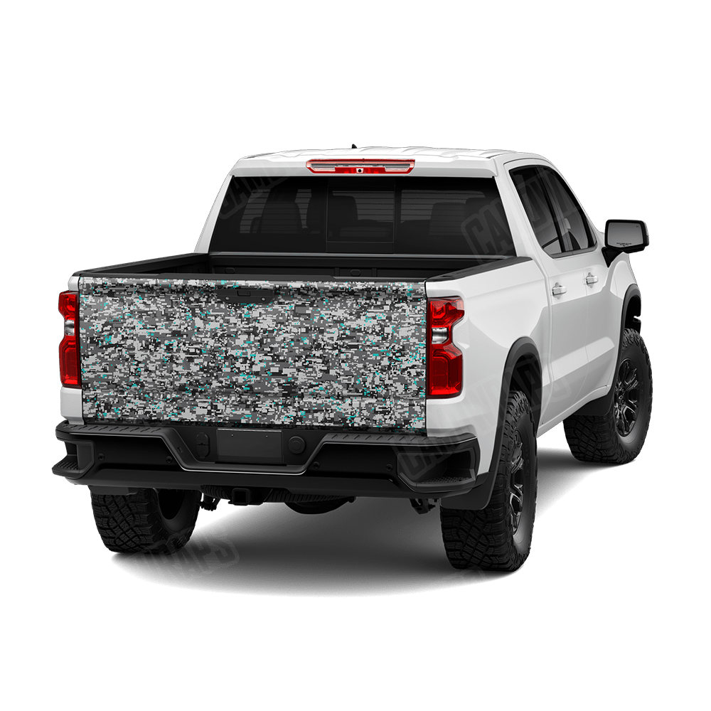 Digital Urban Tiffany Blue Camo Tailgate Vinyl Wrap