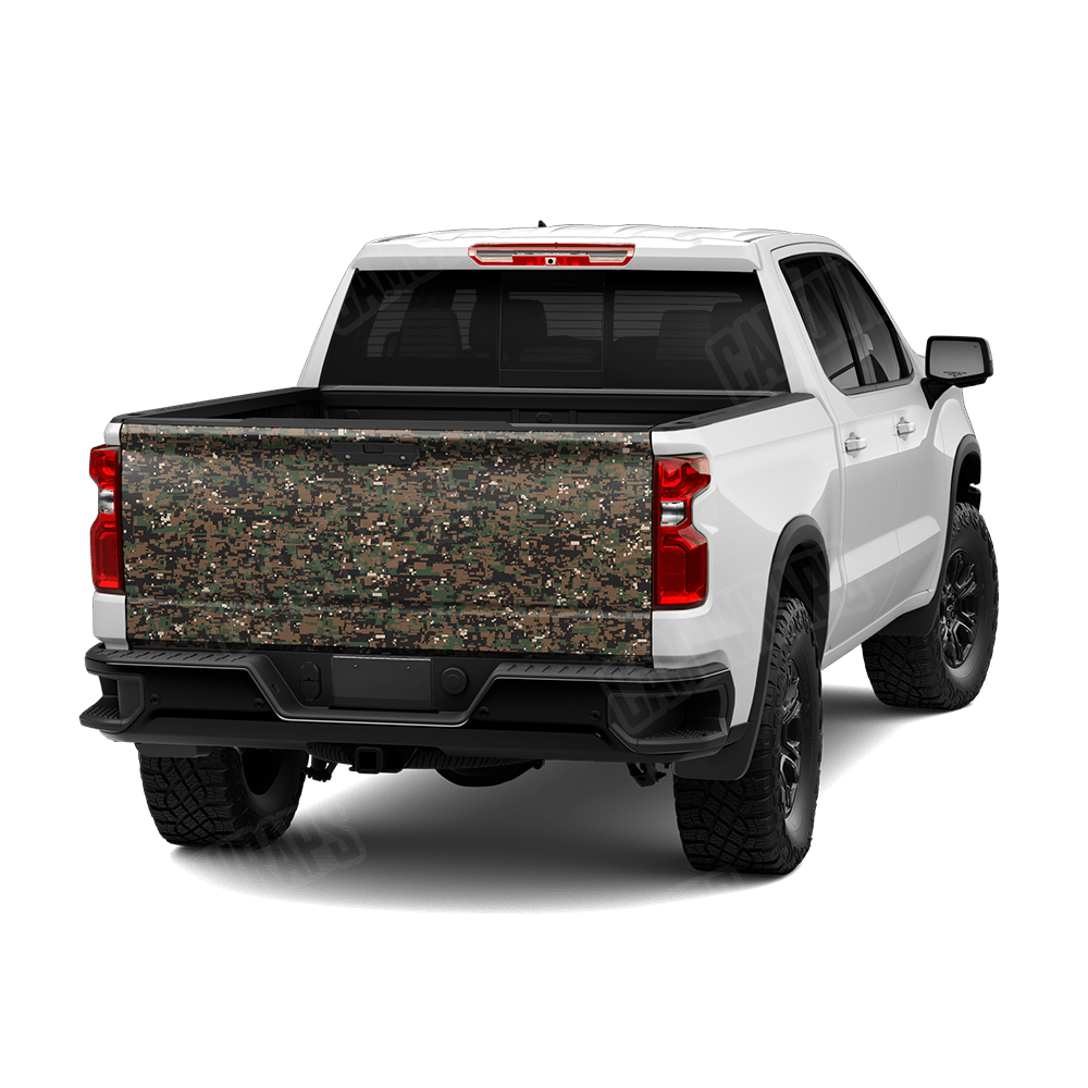 Digital Woodland Camo Tailgate Vinyl Wrap