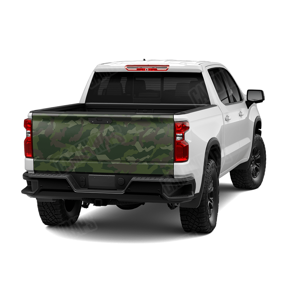 Erratic Army Dark Green Camo Tailgate Vinyl Wrap