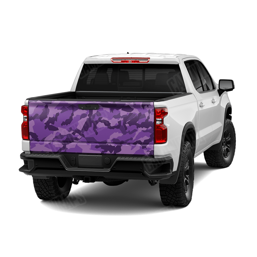 Erratic Elite Purple Camo Tailgate Vinyl Wrap