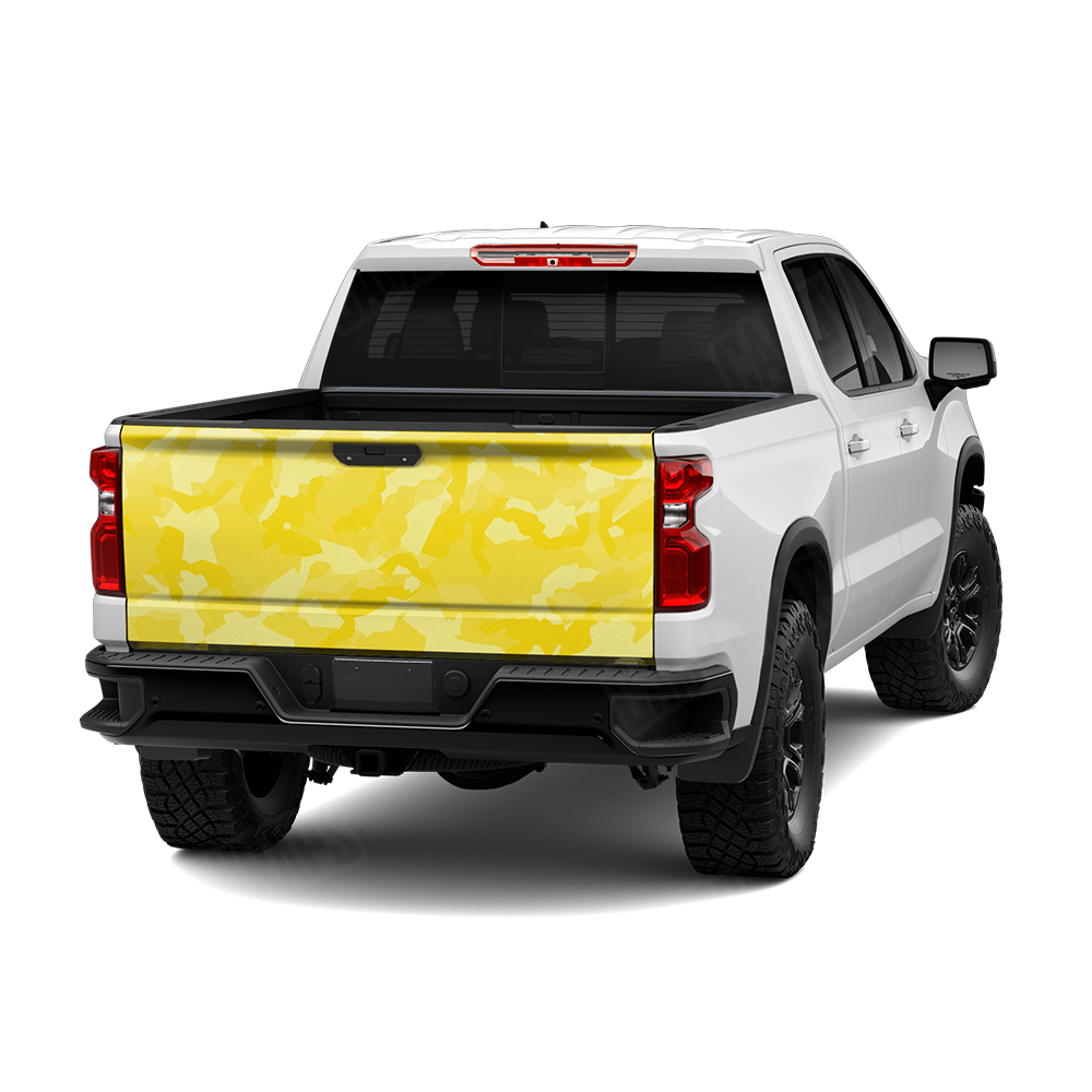 Erratic Elite Yellow Camo Tailgate Vinyl Wrap