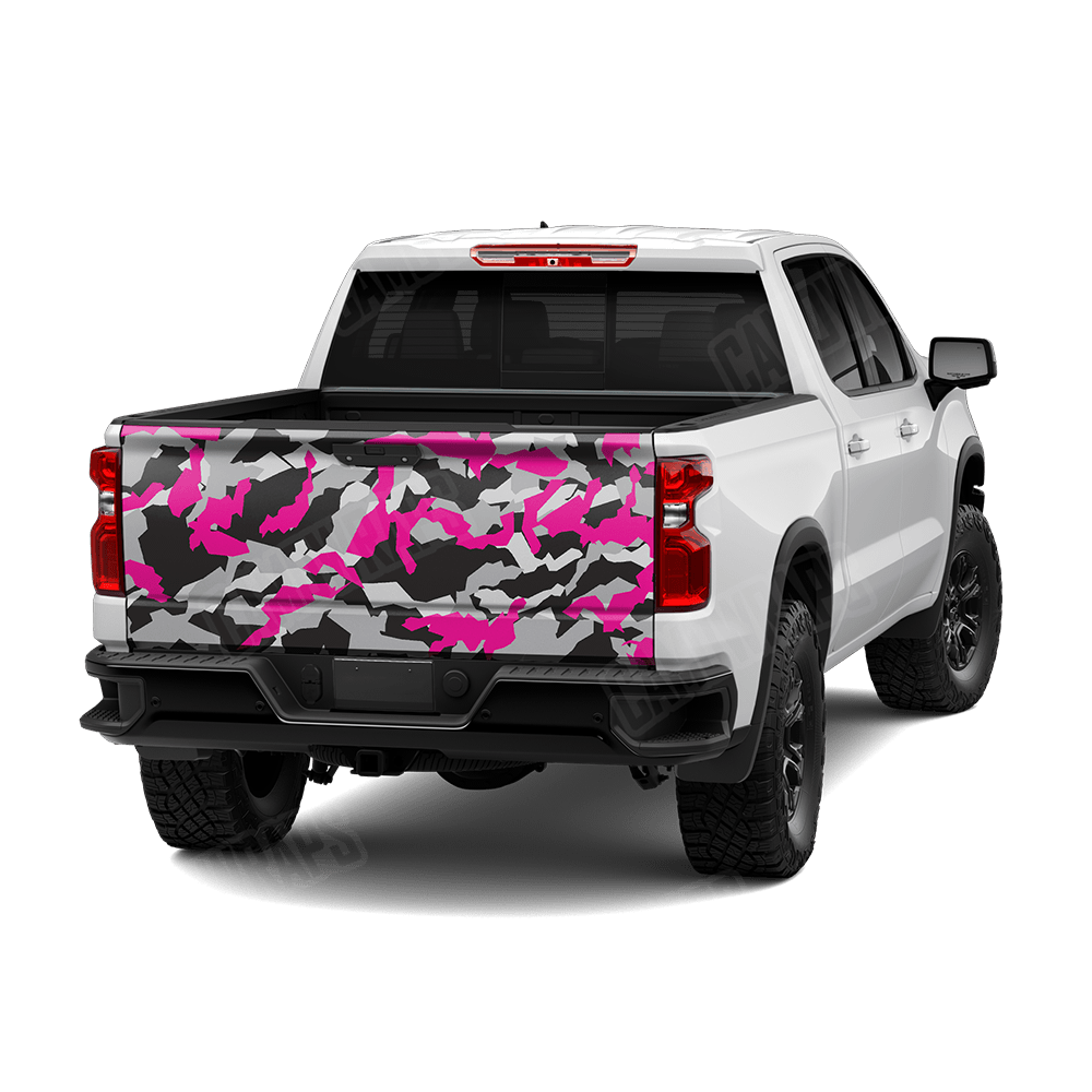 Erratic Magenta Tiger Camo Tailgate Vinyl Wrap
