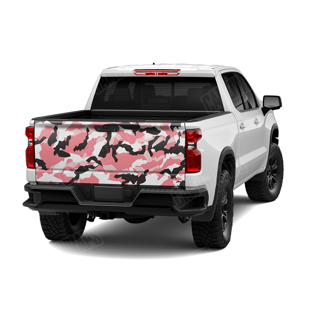 Erratic Pink Camo Tailgate Vinyl Wrap