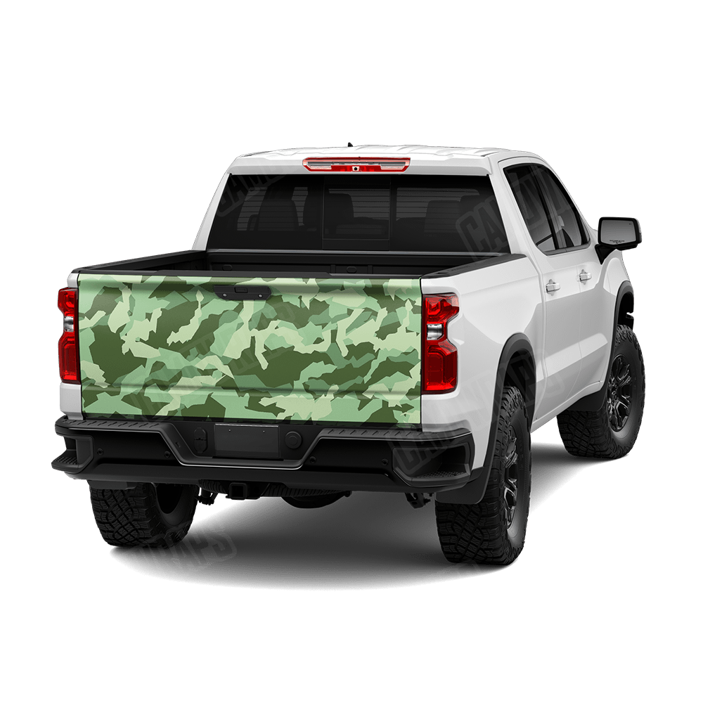 Erratic Pistachio Camo Tailgate Vinyl Wrap