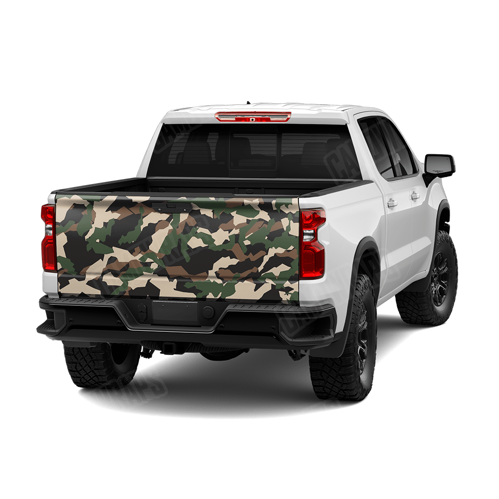 Erratic Woodland Camo Tailgate Vinyl Wrap