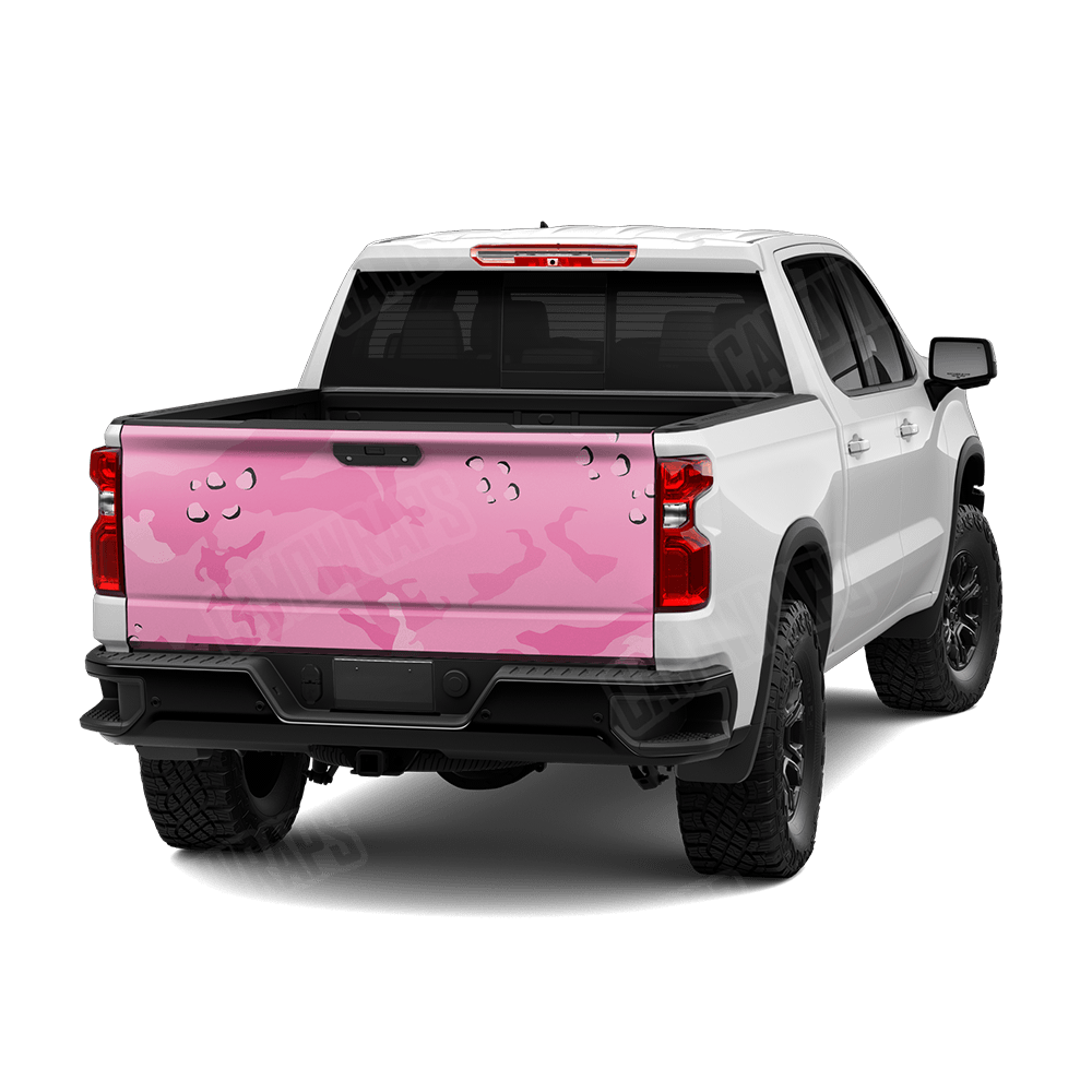 Jumbo Battle Storm Elite Pink Camo Tailgate Vinyl Wrap