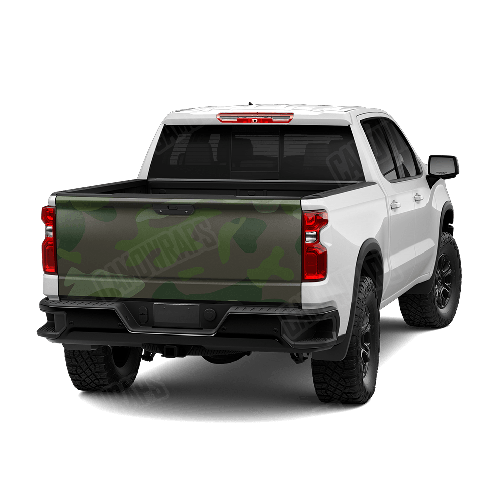 Jumbo Classic Army Dark Green Camo Tailgate Vinyl Wrap