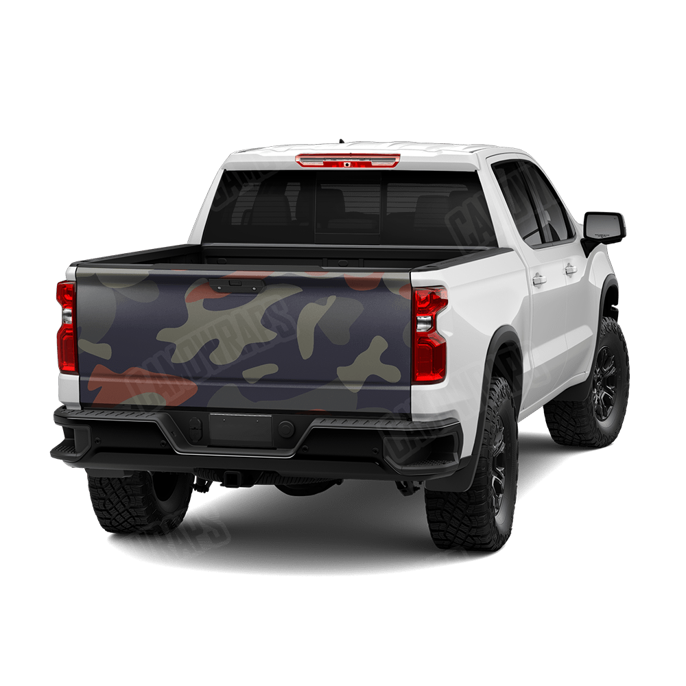 Jumbo Classic Blue Copper Camo Tailgate Vinyl Wrap