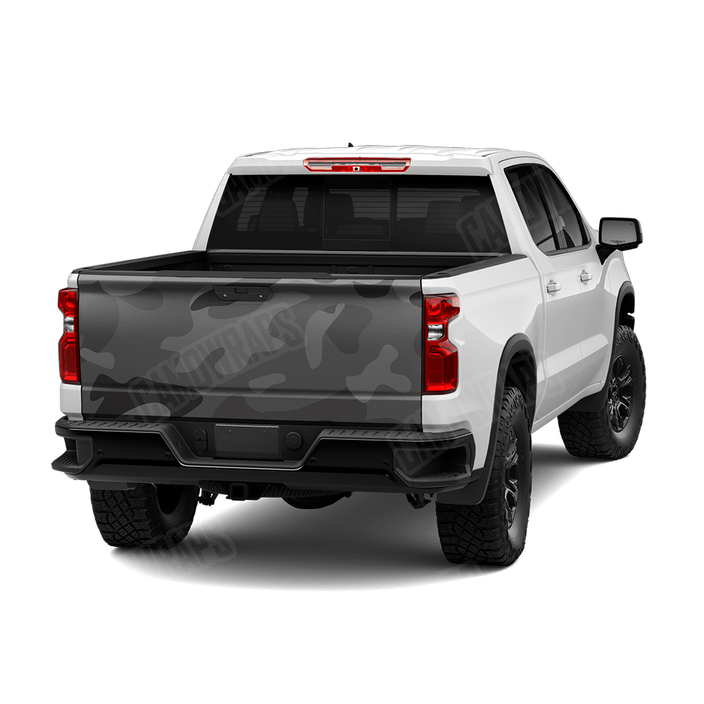 Jumbo Classic Elite Black Camo Tailgate Vinyl Wrap