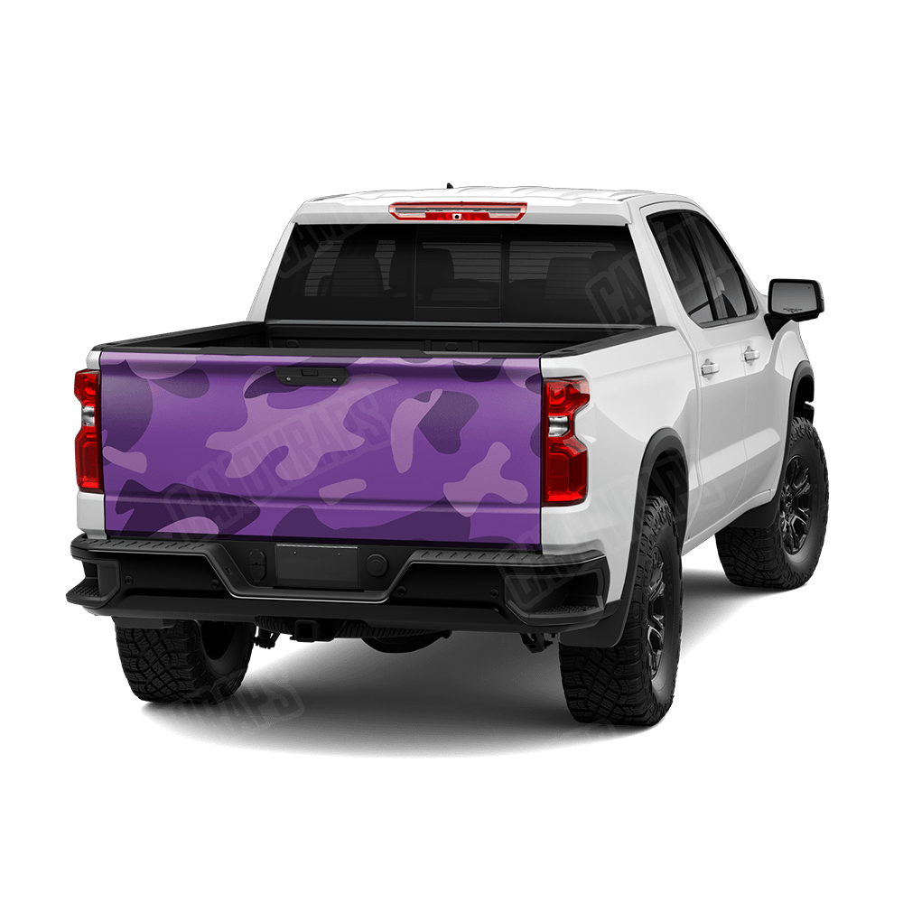 Jumbo Classic Elite Purple Camo Tailgate Vinyl Wrap