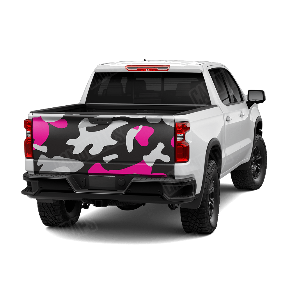 Jumbo Classic Magenta Tiger Camo Tailgate Vinyl Wrap