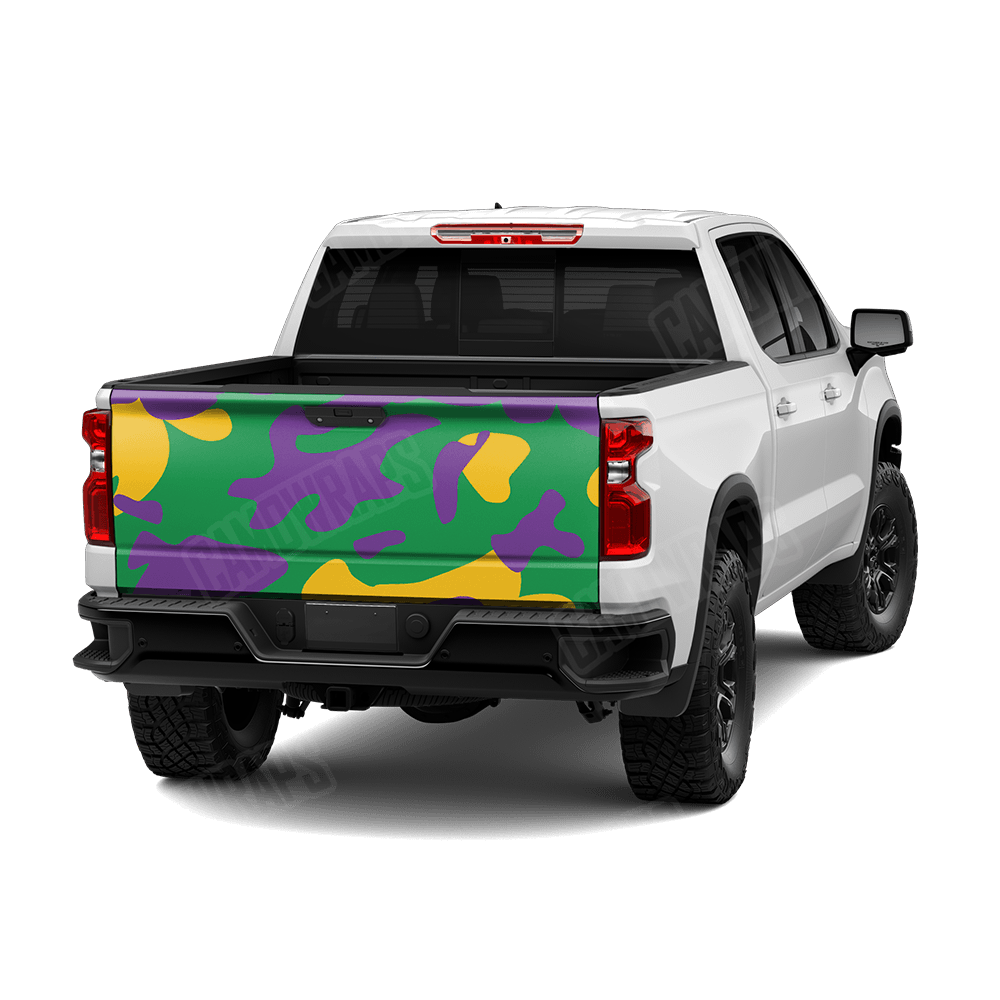 Jumbo Classic Mardi Gras Camo Tailgate Vinyl Wrap