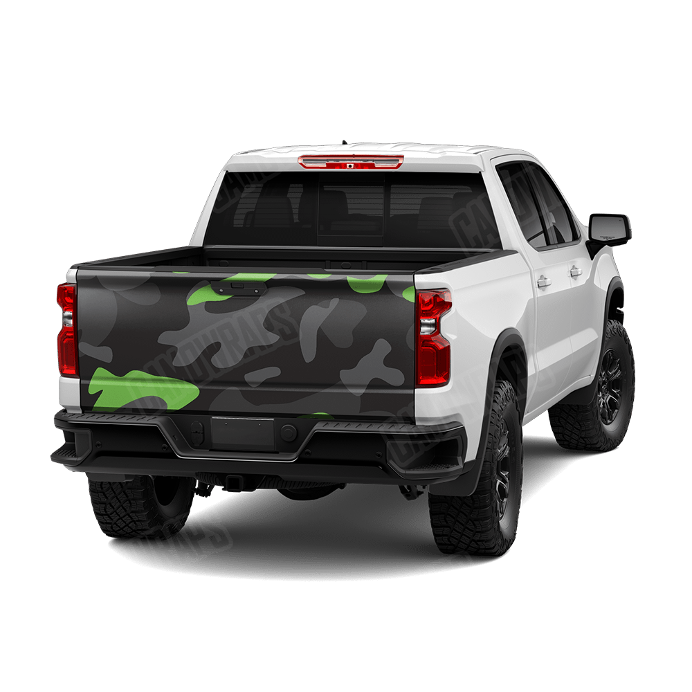 Jumbo Classic Metro Green Camo Tailgate Vinyl Wrap