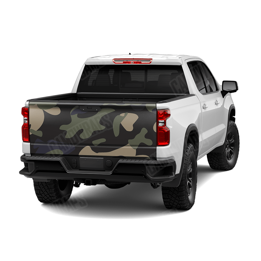 Jumbo Classic Militant Blue Camo Tailgate Vinyl Wrap