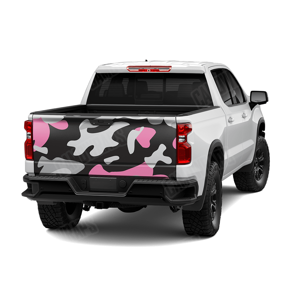 Jumbo Classic Pink Tiger Camo Tailgate Vinyl Wrap