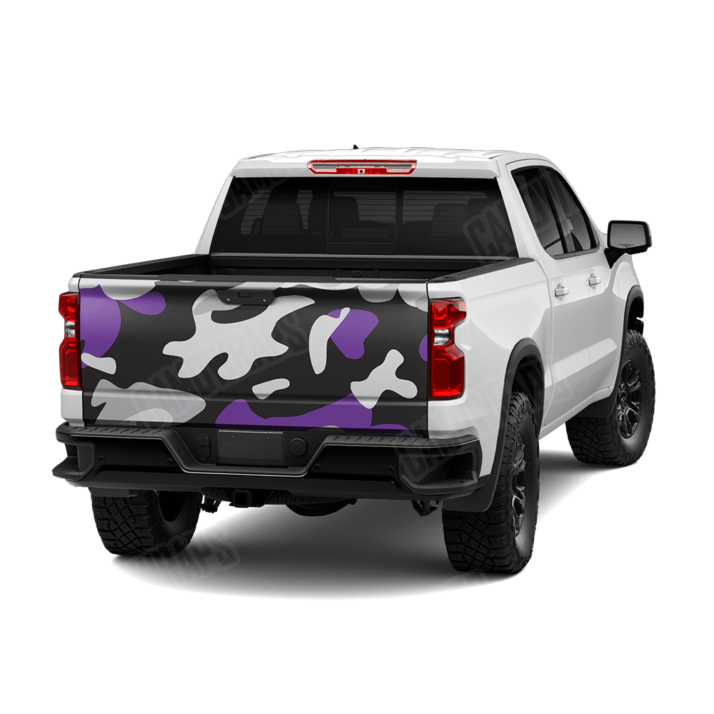 Jumbo Classic Purple Tiger Camo Tailgate Vinyl Wrap