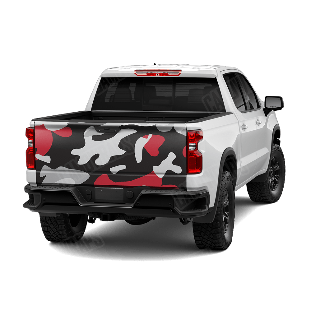 Jumbo Classic Red Tiger Camo Tailgate Vinyl Wrap