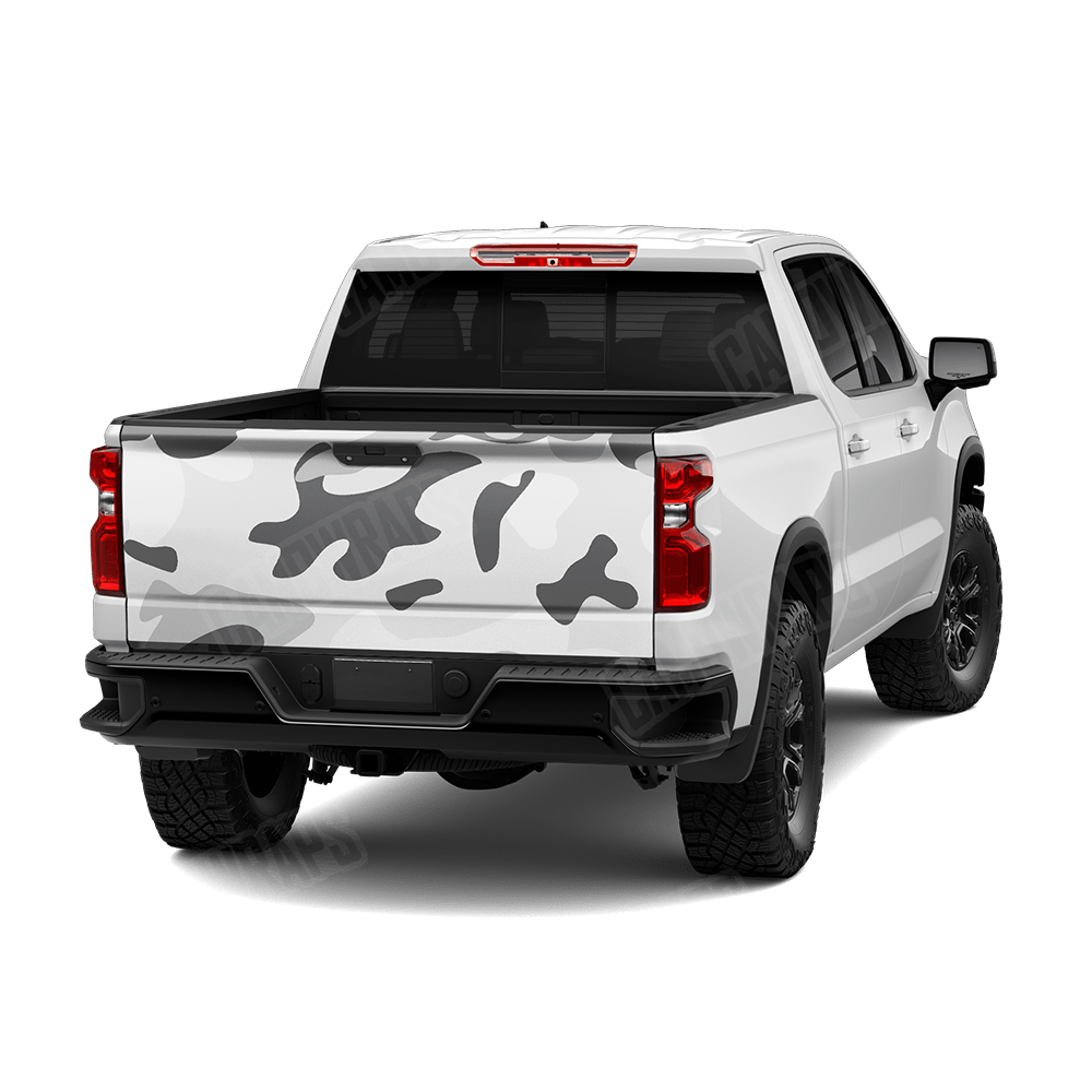 Jumbo Classic Snow Camo Tailgate Vinyl Wrap