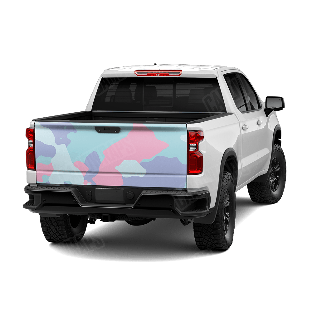 Jumbo Cumulus Cotton Candy Camo Tailgate Vinyl Wrap