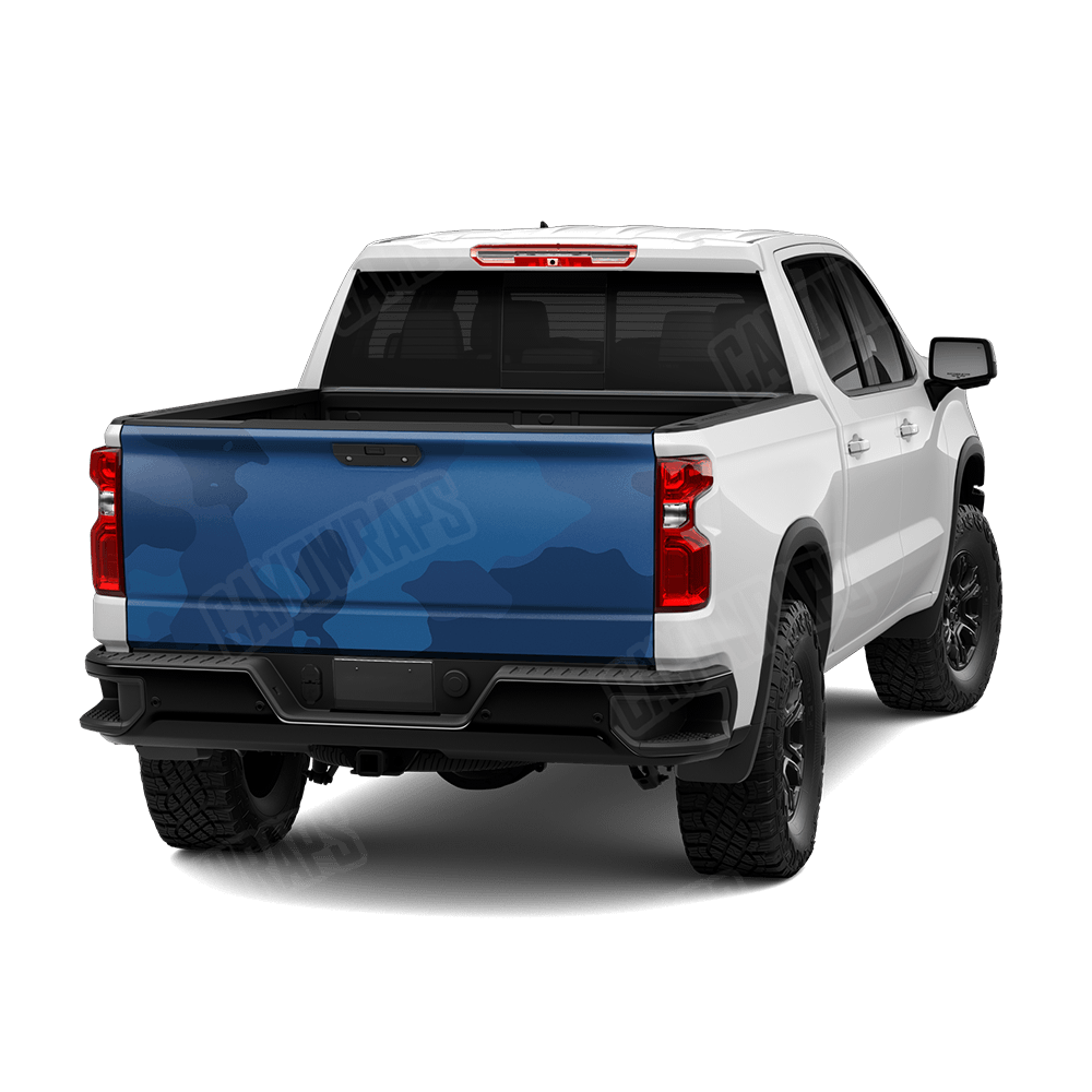 Jumbo Cumulus Elite Blue Camo Tailgate Vinyl Wrap