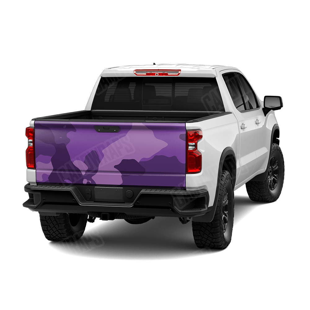 Jumbo Cumulus Elite Purple Camo Tailgate Vinyl Wrap