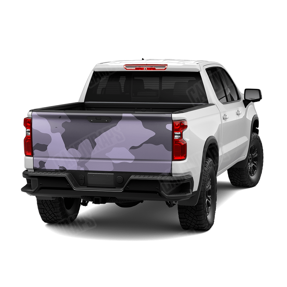 Jumbo Cumulus Lilac Camo Tailgate Vinyl Wrap