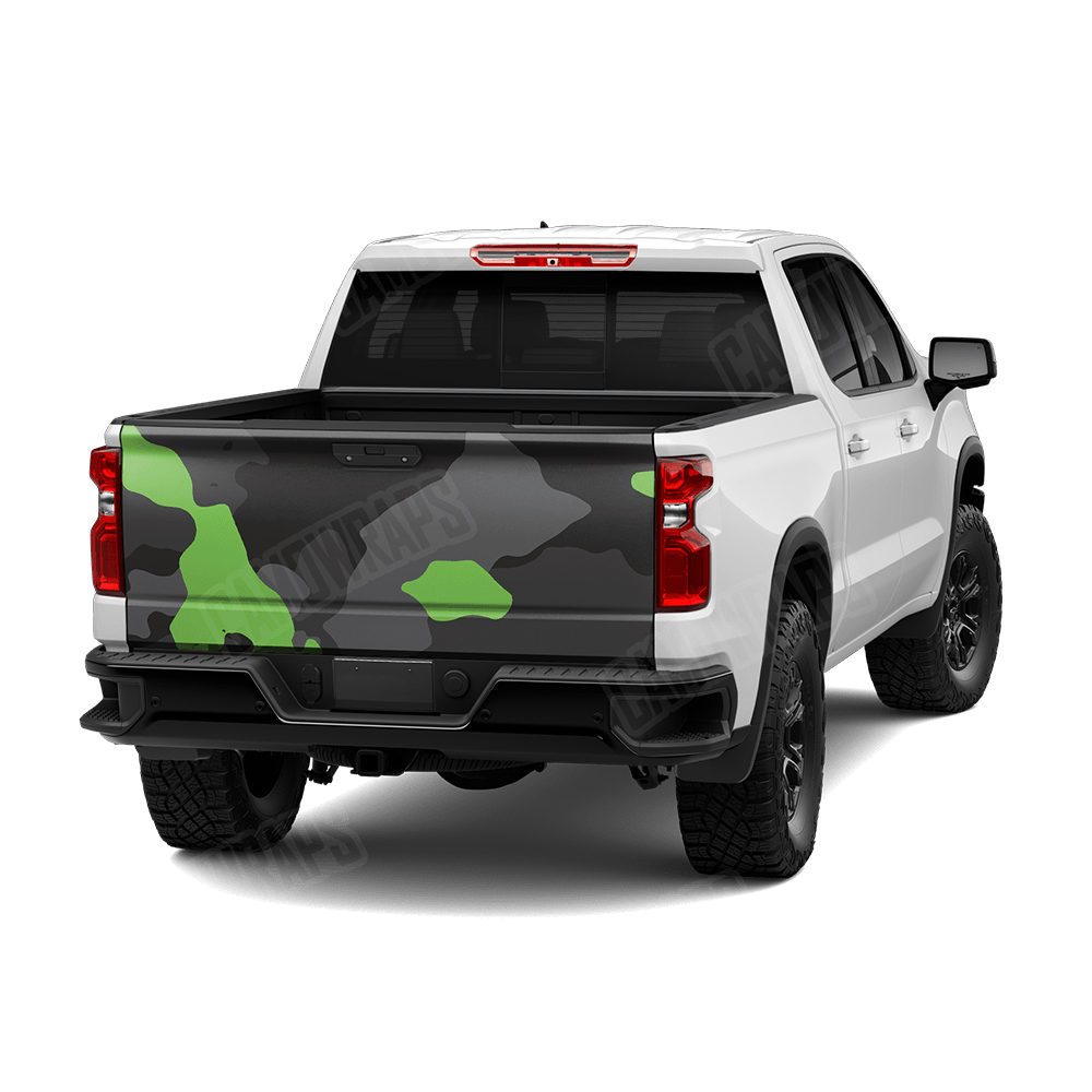 Jumbo Cumulus Metro Green Camo Tailgate Vinyl Wrap