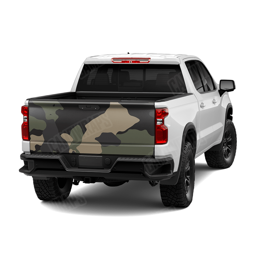 Jumbo Cumulus Militant Charcoal Camo Tailgate Vinyl Wrap