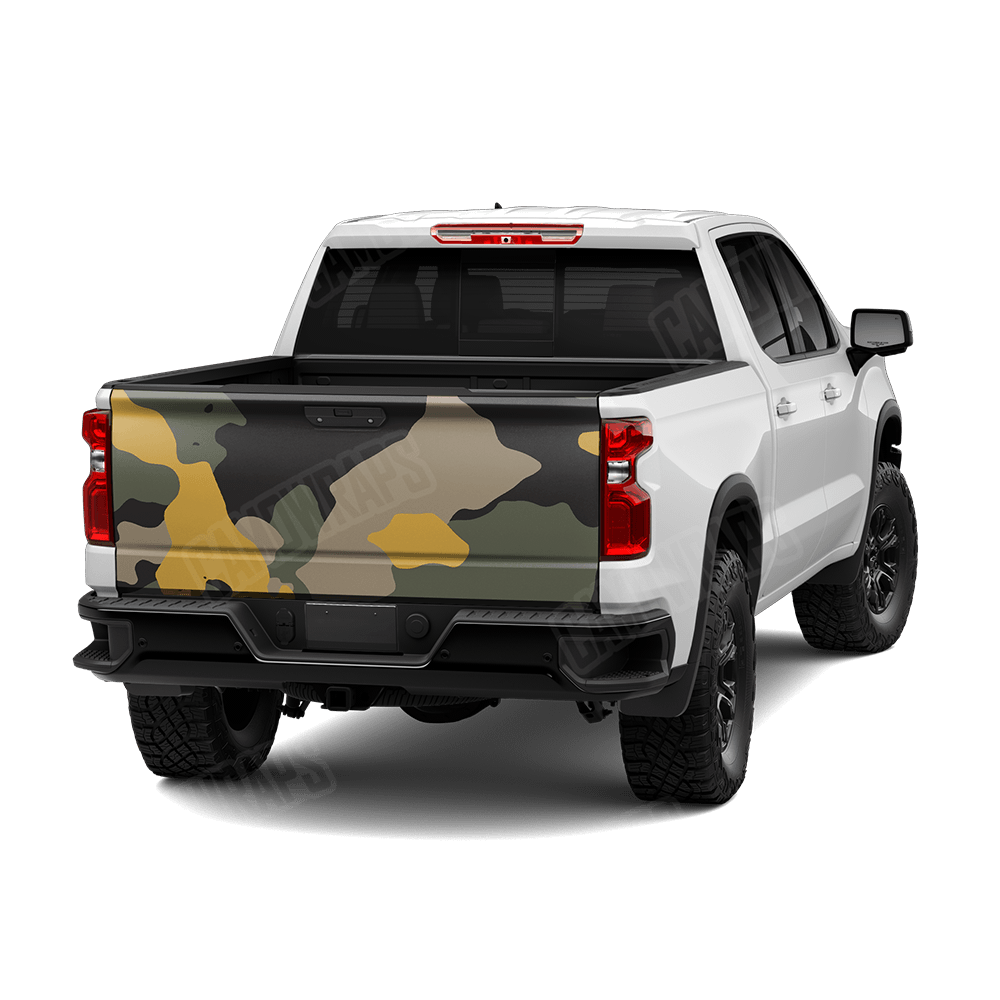 Jumbo Cumulus Militant Yellow Camo Tailgate Vinyl Wrap