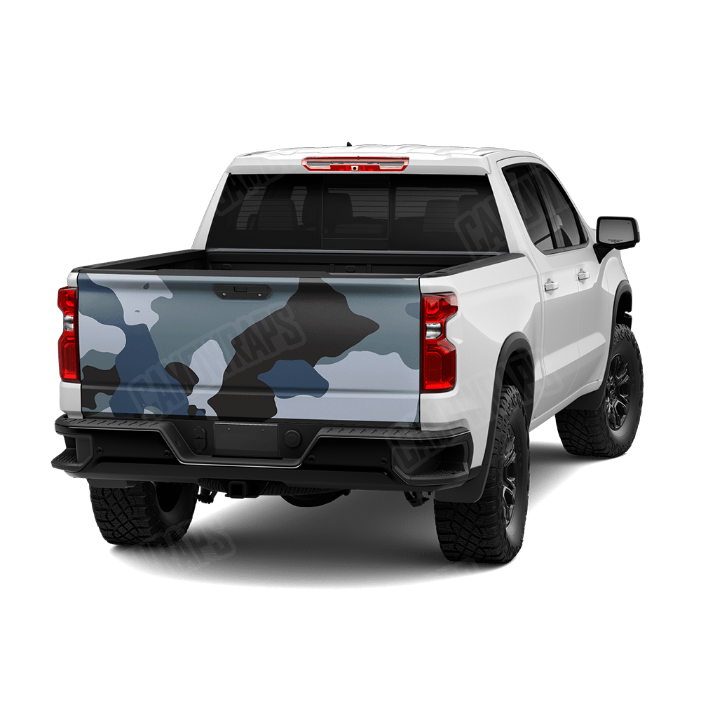 Jumbo Cumulus Navy Camo Tailgate Vinyl Wrap