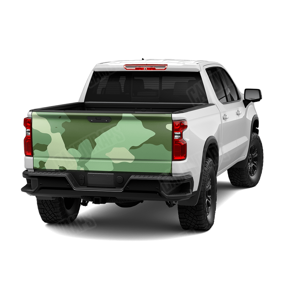 Jumbo Cumulus Pistachio Camo Tailgate Vinyl Wrap