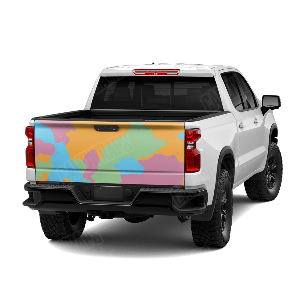 Jumbo Cumulus Sherbert Camo Tailgate Vinyl Wrap