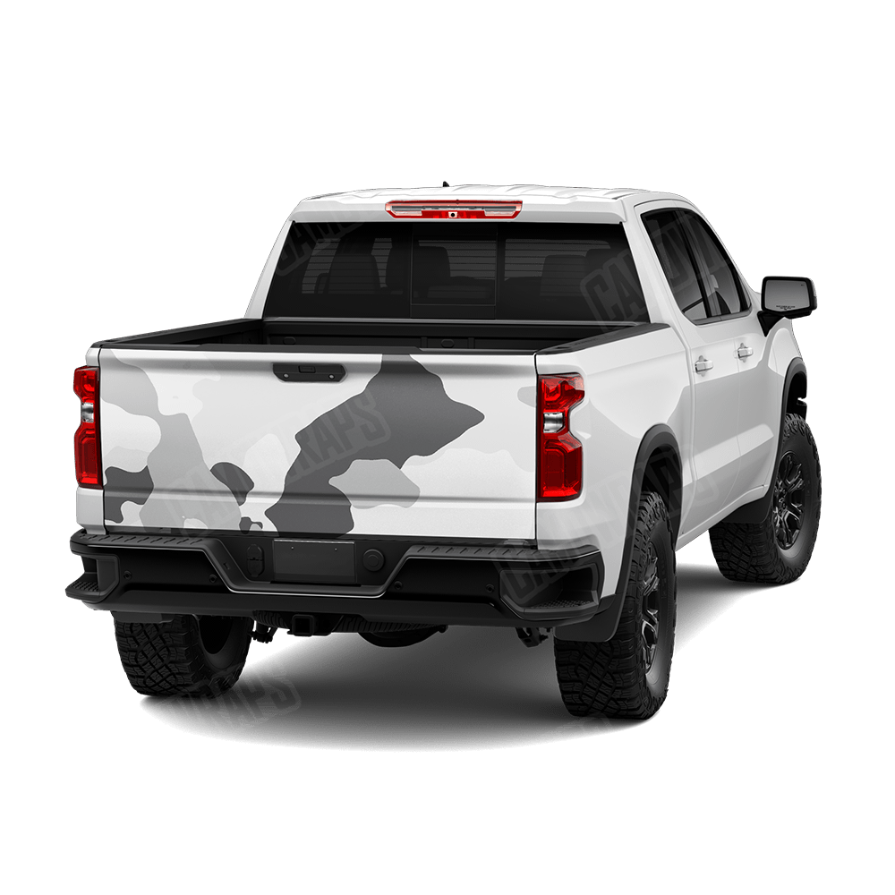 Jumbo Cumulus Snow Camo Tailgate Vinyl Wrap