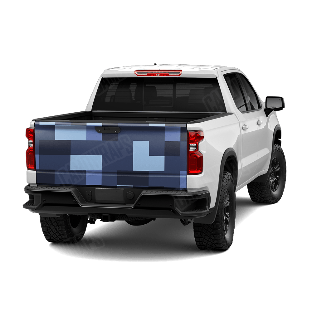 Pixel Blue Urban Night Tailgate Wraps