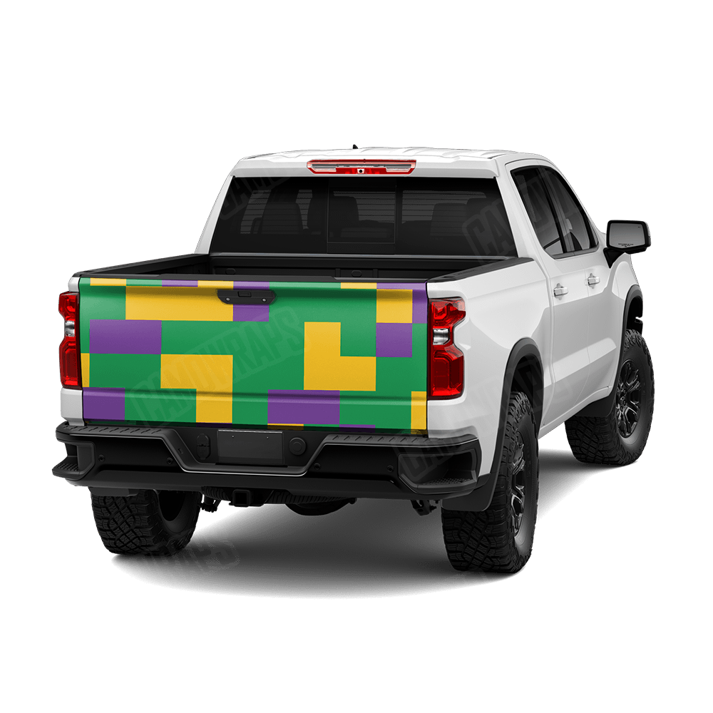 Pixel Mardi Gras Tailgate Wraps