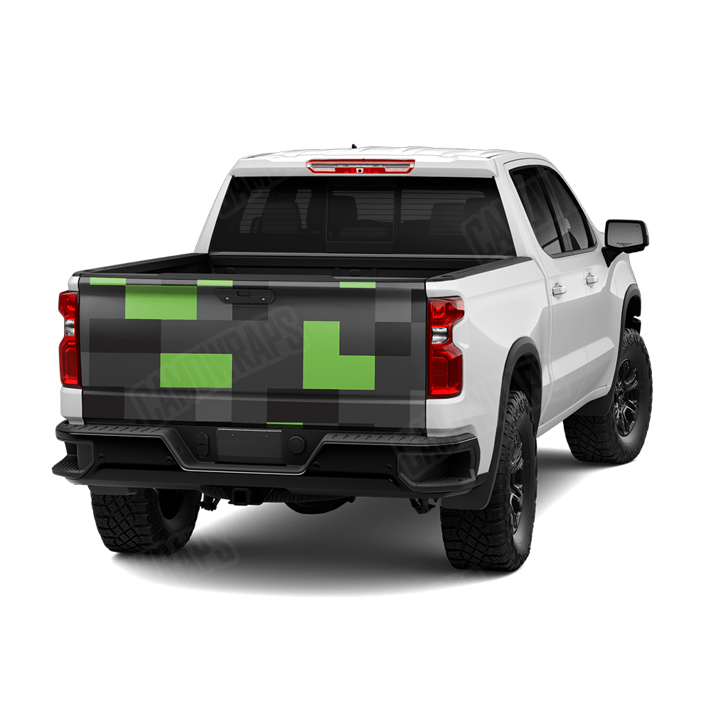 Pixel Metro Green Tailgate Wraps