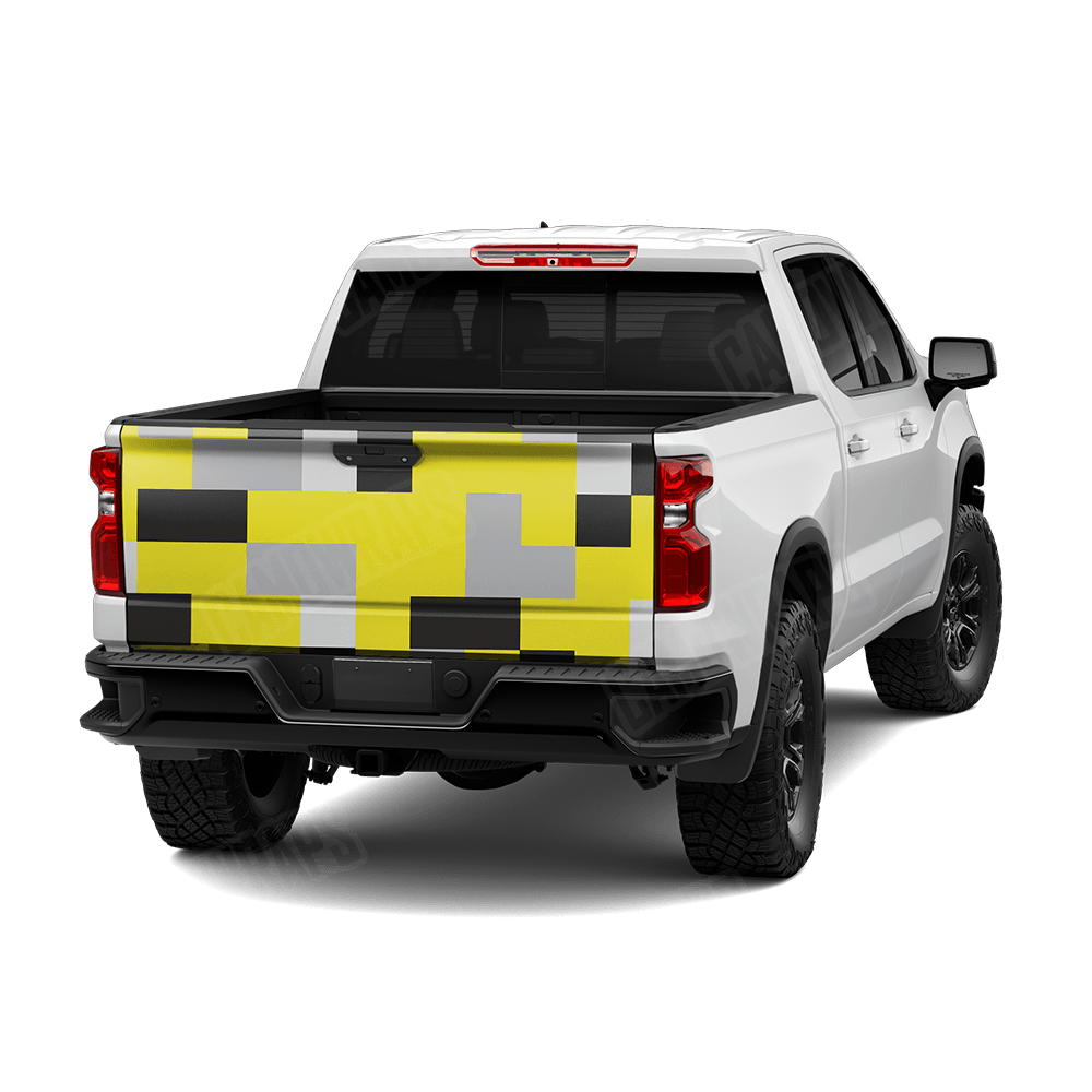 Pixel Yellow Tiger Tailgate Wraps