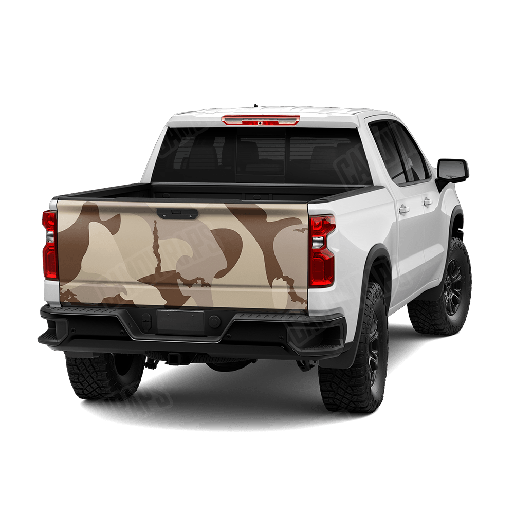 Jumbo Ragged Desert Camo Tailgate Vinyl Wrap
