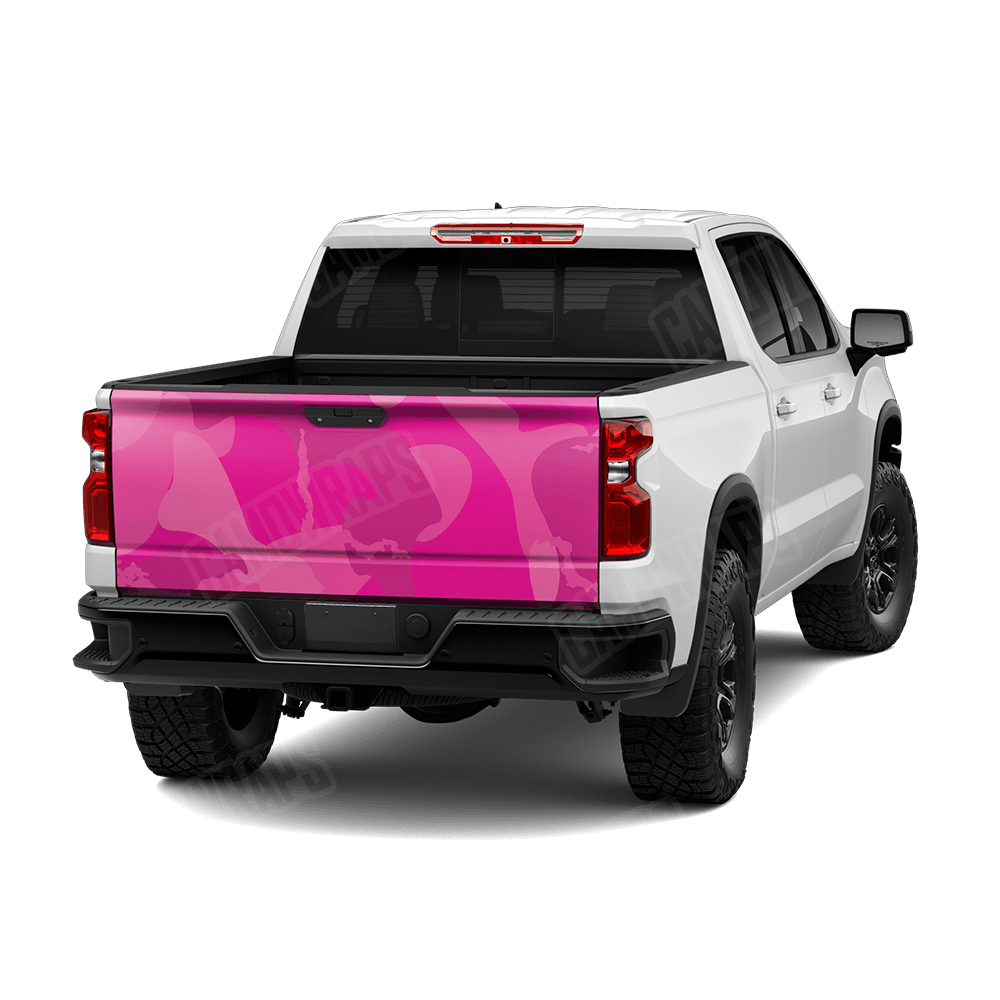 Jumbo Ragged Elite Magenta Camo Tailgate Vinyl Wrap
