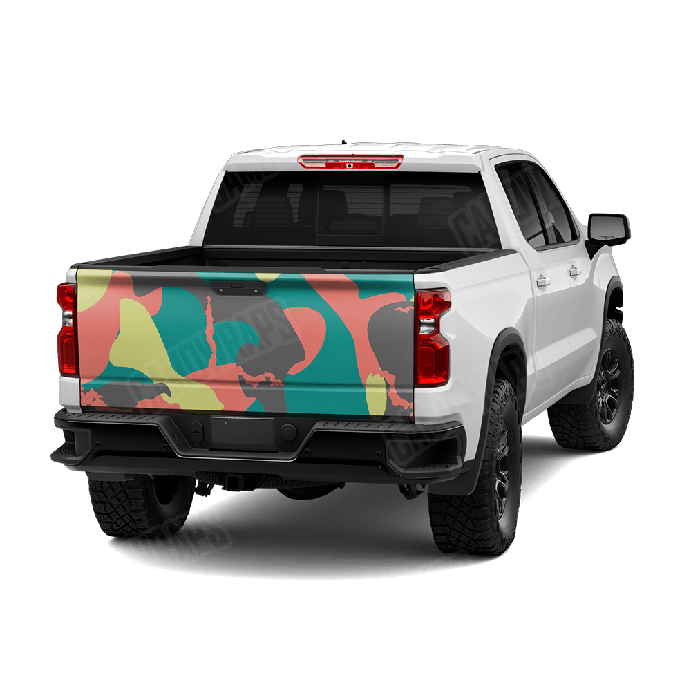 Jumbo Ragged Fiesta Camo Tailgate Vinyl Wrap