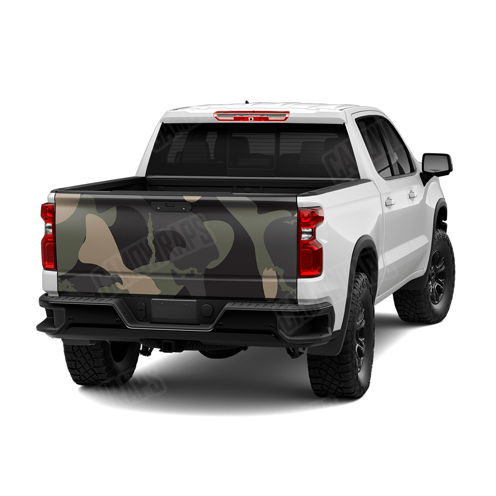 Jumbo Ragged Militant Charcoal Camo Tailgate Vinyl Wrap